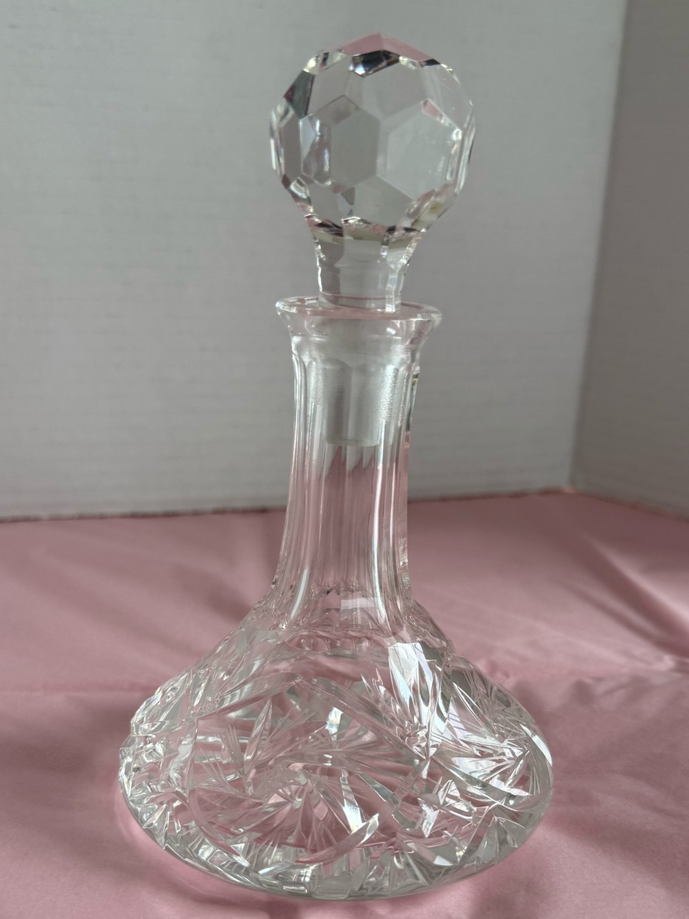 VTG Imperlux Hand Cut Crystal Ship's Decanter w/Stopper 6.75" Poland or Germany